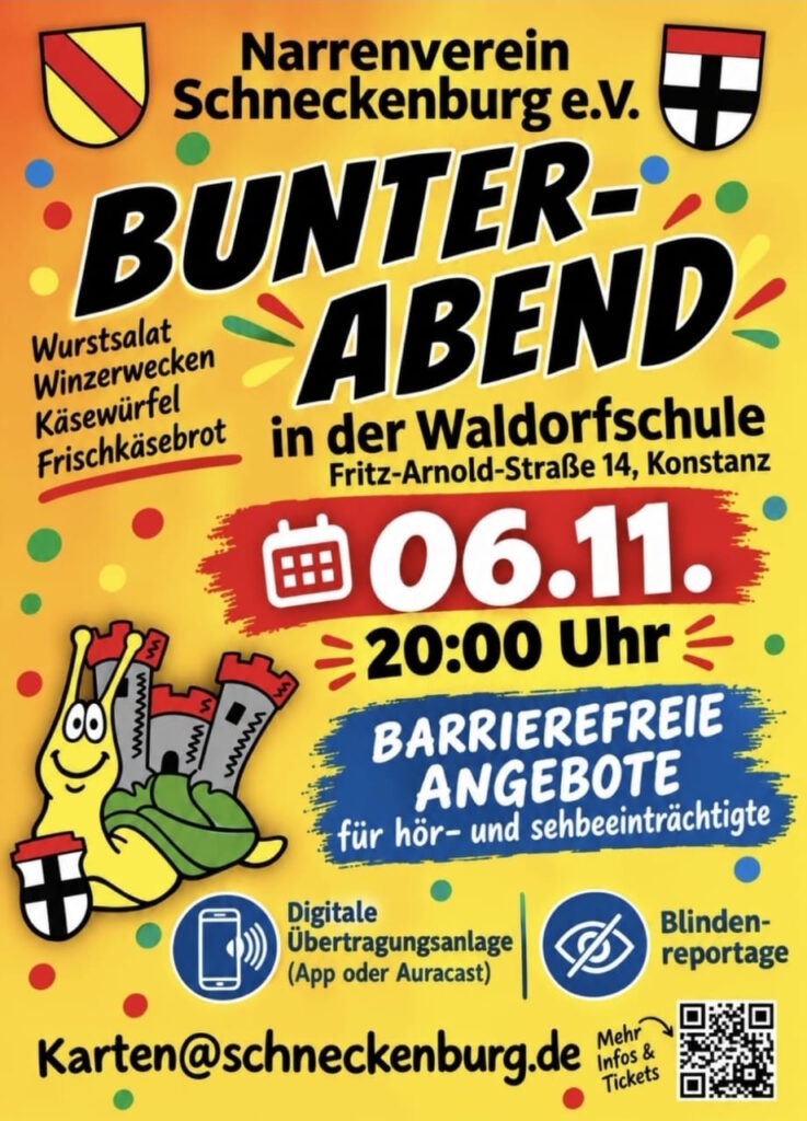 Plakat Bunter Abend Schneckenburg 2026
